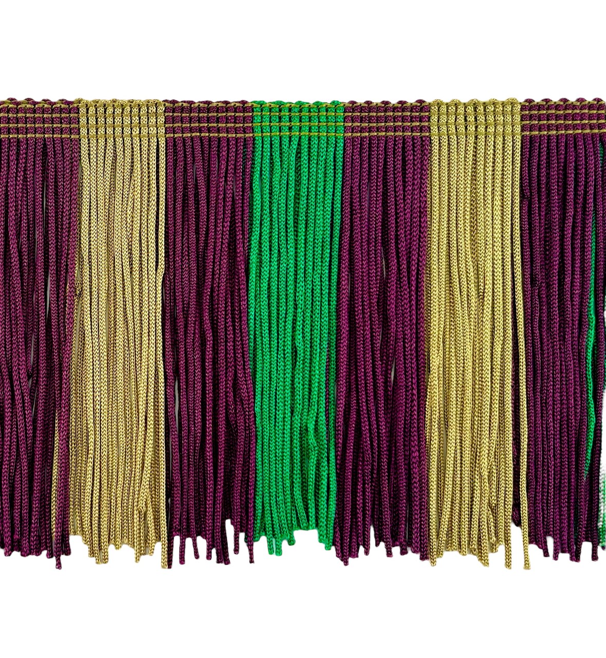 5 Yards of 6" Striped Multicolor Chainette Fringe Trim | 5 yard cut